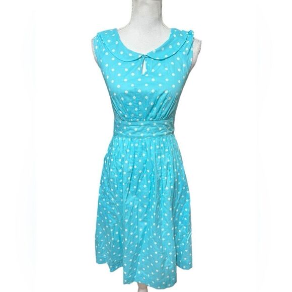 Emily & Fin Poppy teal polka dot dress NWT - Picture 1 of 7
